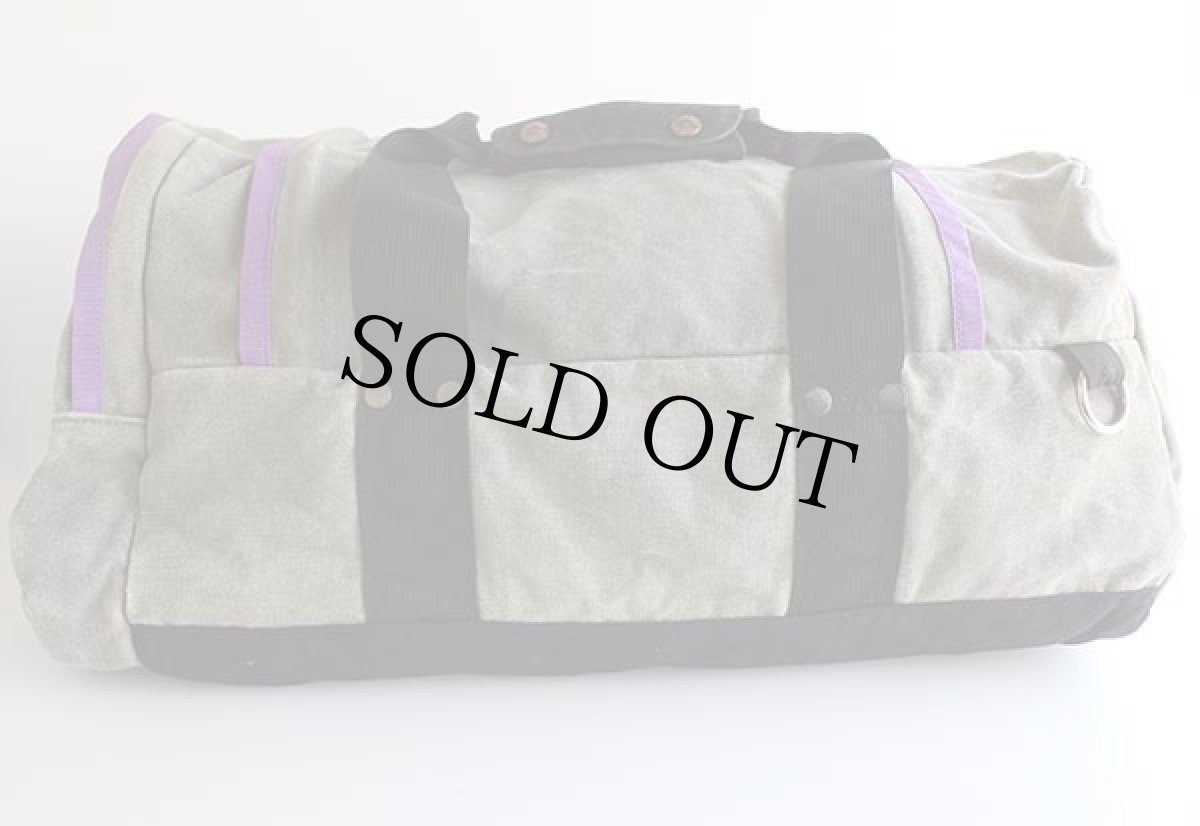 画像2: 90s THE NORTH FACEノースフェイス キャンバス ダッフルバッグ グレー×パープル (2)