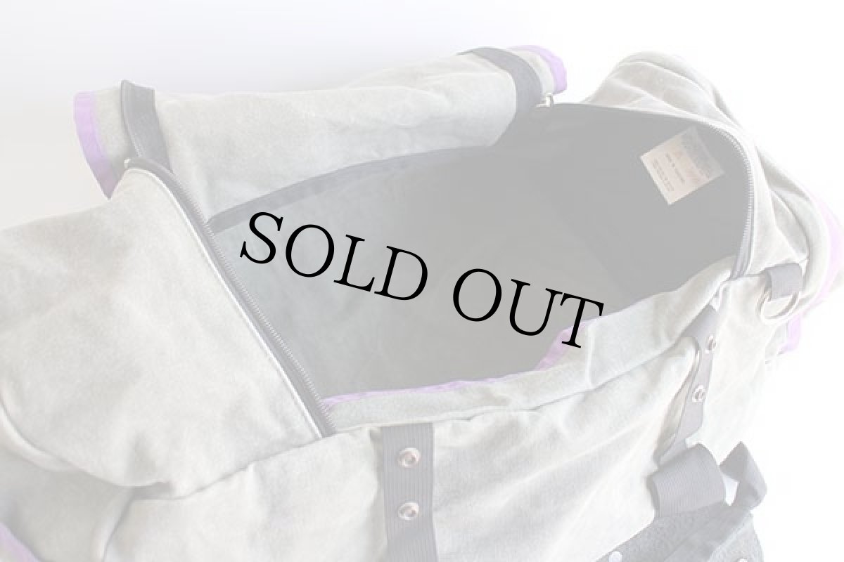 画像3: 90s THE NORTH FACEノースフェイス キャンバス ダッフルバッグ グレー×パープル (3)