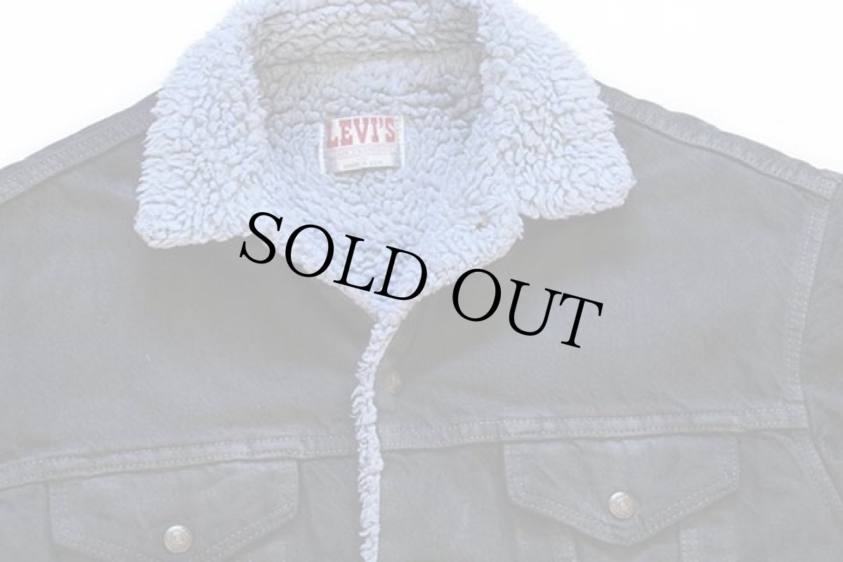 画像3: 80s USA製 Levi'sリーバイス ボアライナー デニムジャケット 4ポケット 後染め 薄黒 S (3)