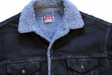 画像3: 80s USA製 Levi'sリーバイス ボアライナー デニムジャケット 4ポケット 後染め 薄黒 S (3)