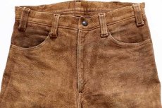 画像4: 60s LEVI'Sリーバイス BIGE スエード レザーパンツ 茶 w28 (4)