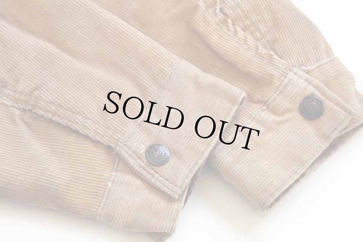 画像7: 80s USA製 Levi'sリーバイス 70412 ボアライナー コーデュロイジャケット 4ポケット 薄茶 36R (7)