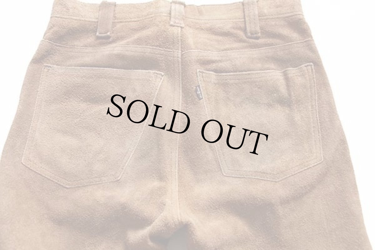 画像5: 60s LEVI'Sリーバイス BIGE スエード レザーパンツ 茶 w28 (5)