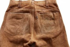 画像5: 60s LEVI'Sリーバイス BIGE スエード レザーパンツ 茶 w28 (5)