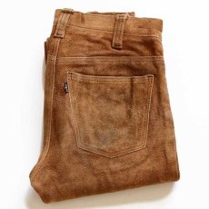 画像1: 60s LEVI'Sリーバイス BIGE スエード レザーパンツ 茶 w28 (1)