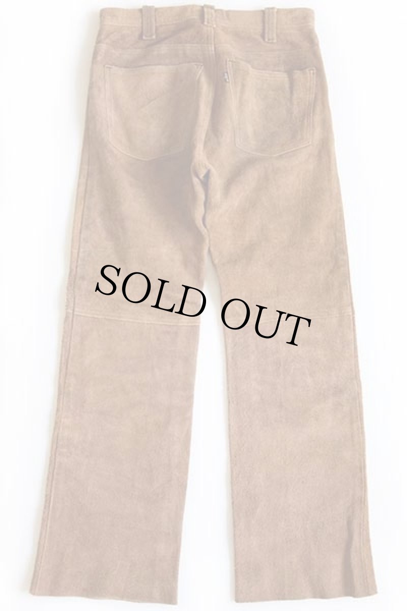 画像3: 60s LEVI'Sリーバイス BIGE スエード レザーパンツ 茶 w28 (3)