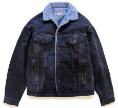 画像1: 80s USA製 Levi'sリーバイス ボアライナー デニムジャケット 4ポケット 後染め 薄黒 S (1)