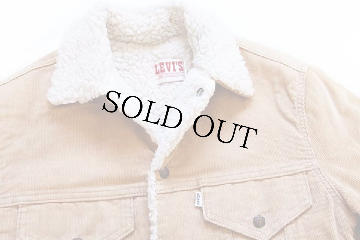 画像3: 80s USA製 Levi'sリーバイス 70412 ボアライナー コーデュロイジャケット 4ポケット 薄茶 36R (3)