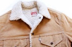 画像3: 80s USA製 Levi'sリーバイス 70412 ボアライナー コーデュロイジャケット 4ポケット 薄茶 36R (3)