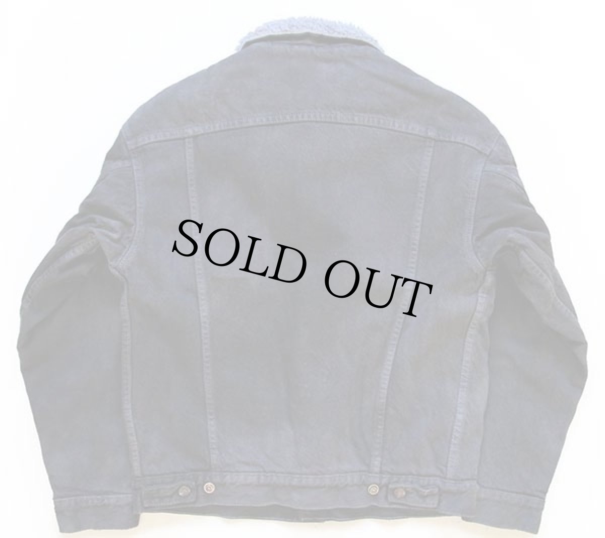 画像2: 80s USA製 Levi'sリーバイス ボアライナー デニムジャケット 4ポケット 後染め 薄黒 S (2)