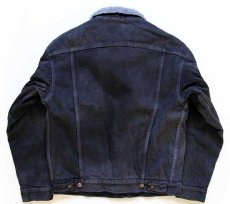 画像2: 80s USA製 Levi'sリーバイス ボアライナー デニムジャケット 4ポケット 後染め 薄黒 S (2)