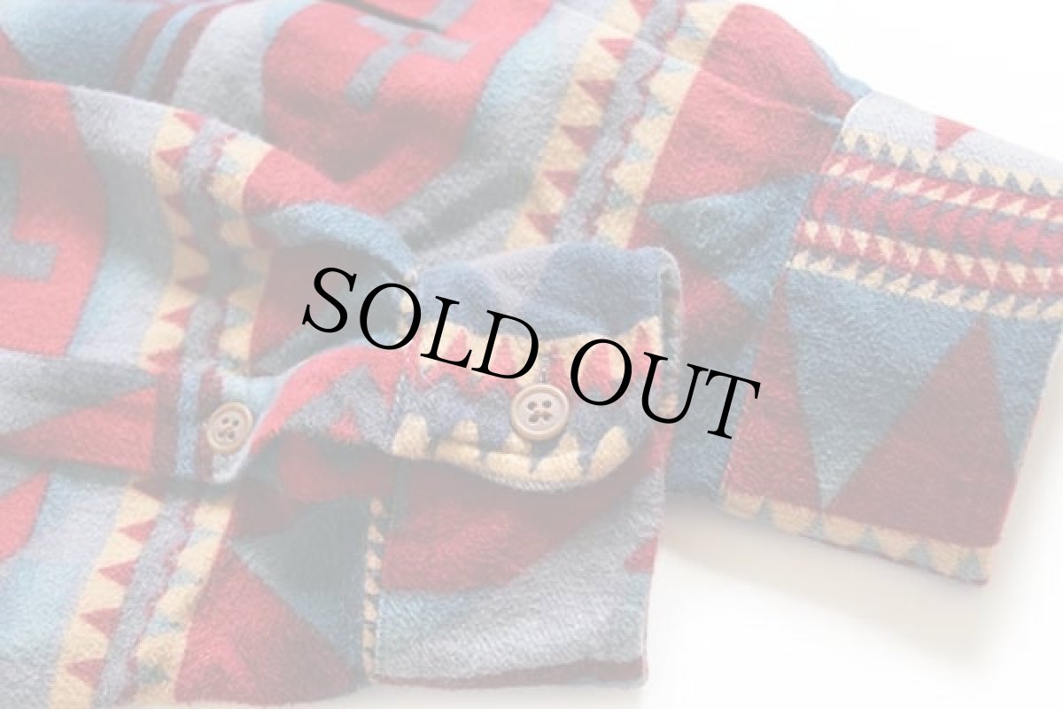 画像6: 80s ポロ ラルフローレン ネイティブ柄 コットン プリントネルシャツ ボーイズL (6)