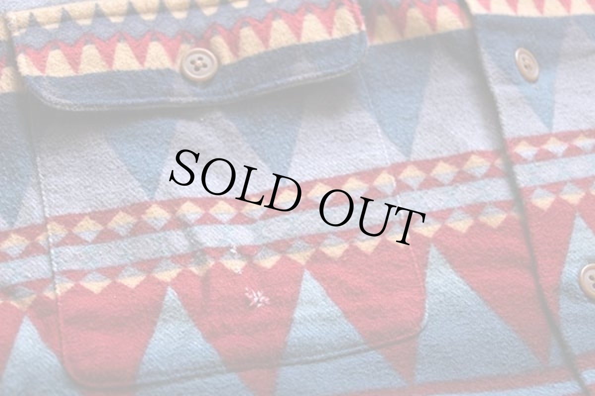 画像5: 80s ポロ ラルフローレン ネイティブ柄 コットン プリントネルシャツ ボーイズL (5)