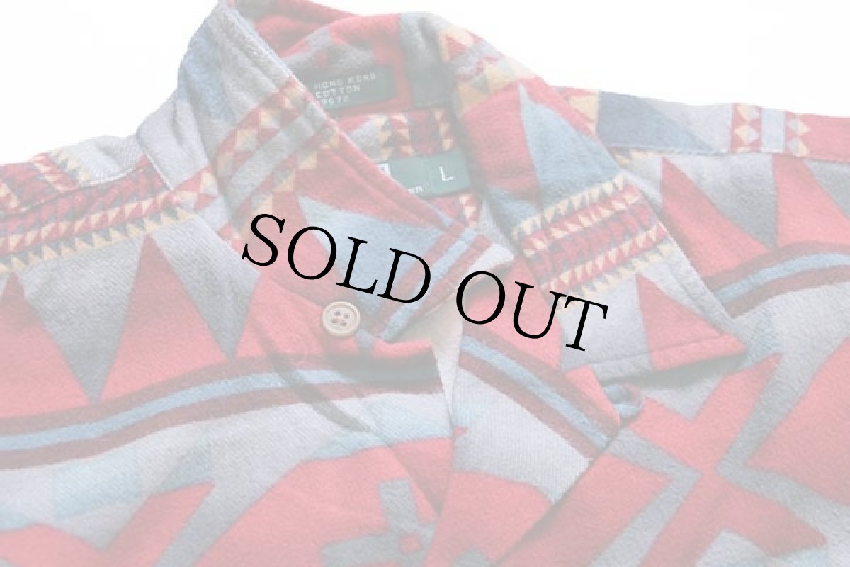 画像3: 80s ポロ ラルフローレン ネイティブ柄 コットン プリントネルシャツ ボーイズL (3)