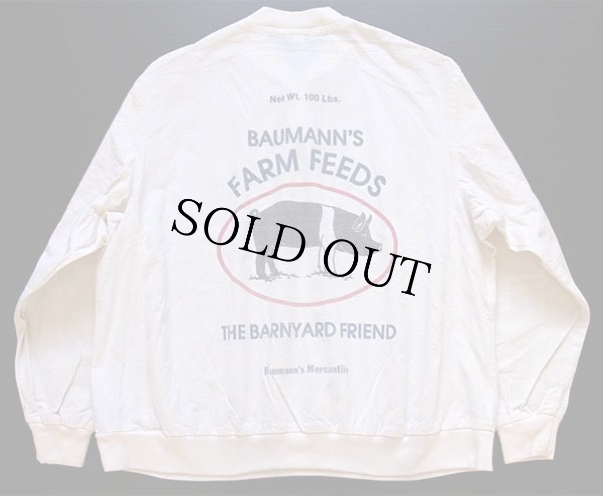 画像2: MILLTOWN CLOTHING フィードサック リメイク 染み込みプリント プルオーバー シャツ 生成り XXL (2)