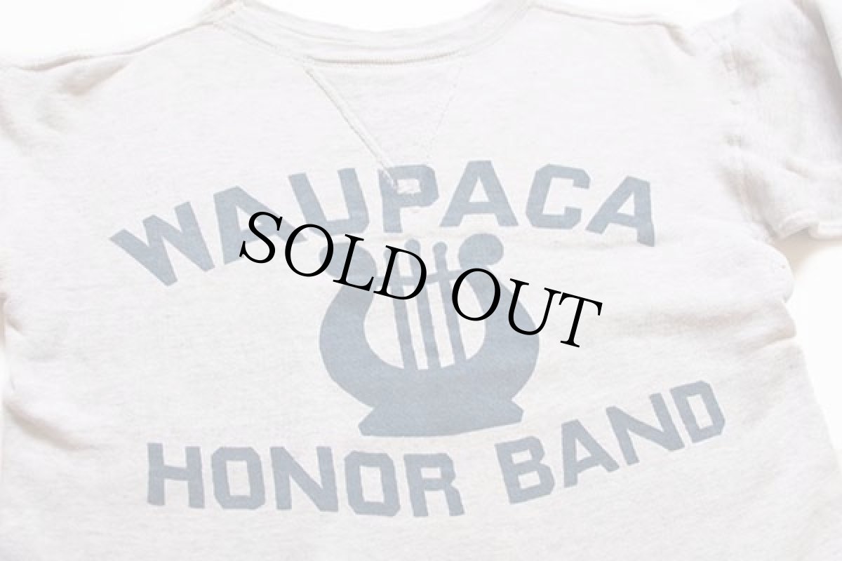画像3: 50s WAUPACA HONOR BAND 前V コットン スウェット 杢ライトグレー (3)