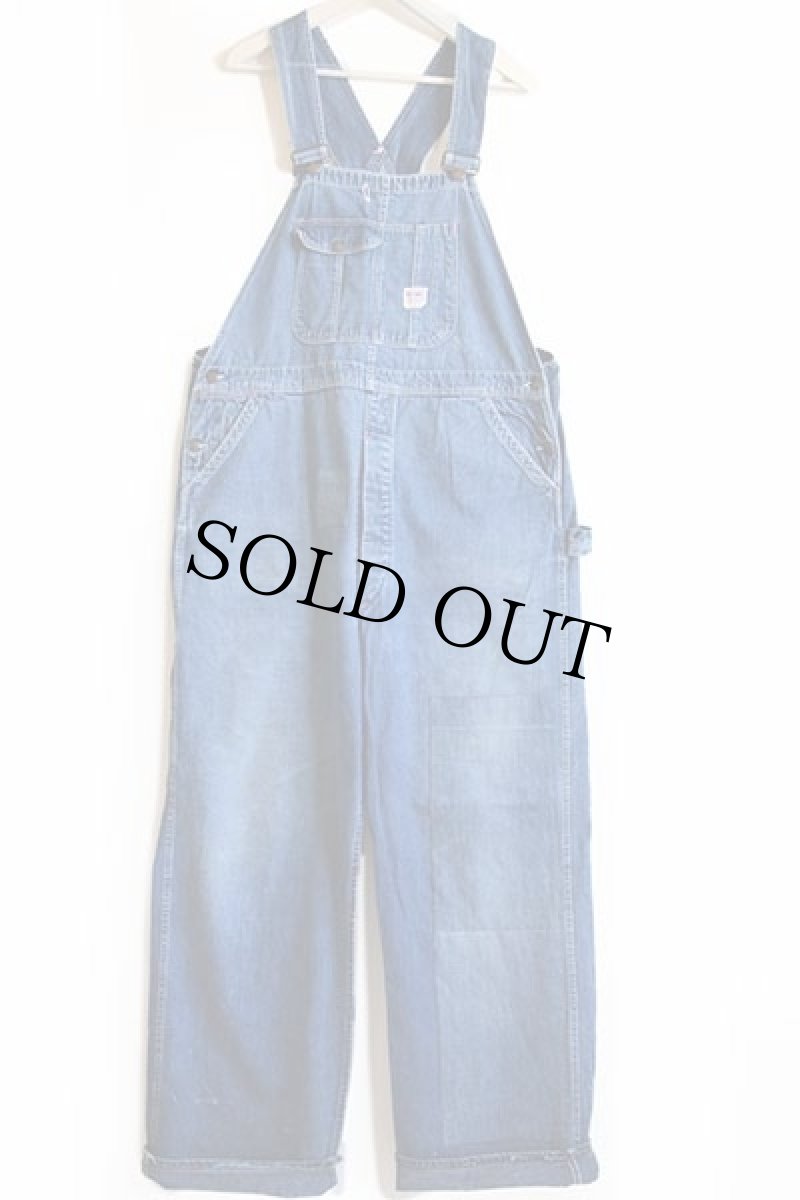 画像2: 50s PENNEY'S BIGMAC パッチワーク リペア インディゴ デニム オーバーオール (2)