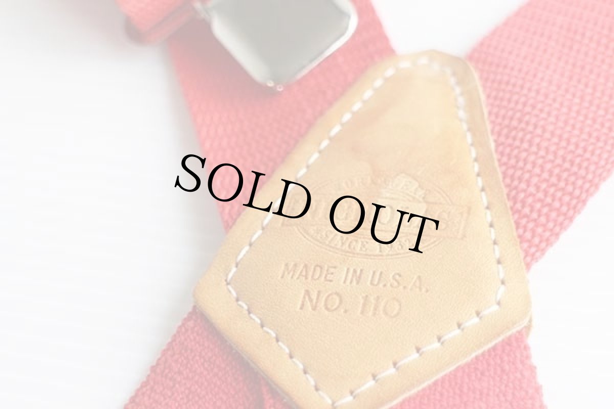 画像3: USA製 NICHOLAS NO.110 無地 クリップ式 サスペンダー 赤★72 (3)