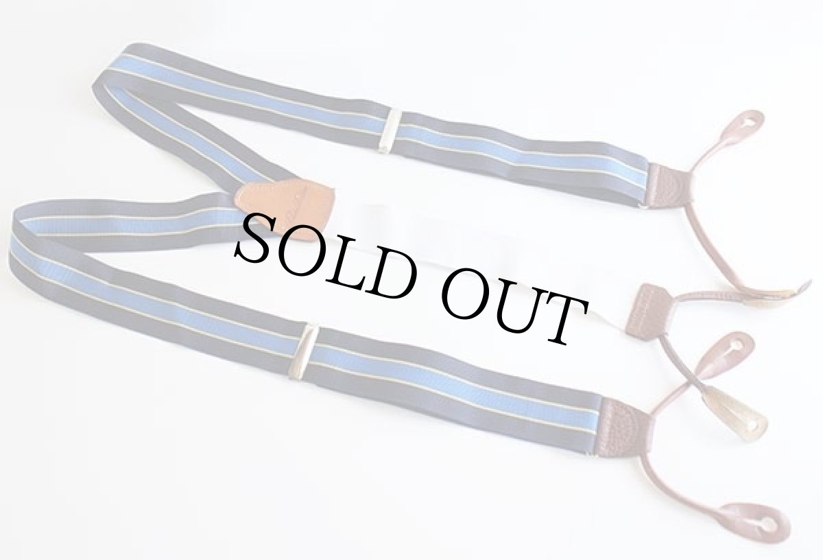 画像2: USA製 Brooks Brothersブルックスブラザーズ ストライプ ボタンタブ式 サスペンダー★05 (2)