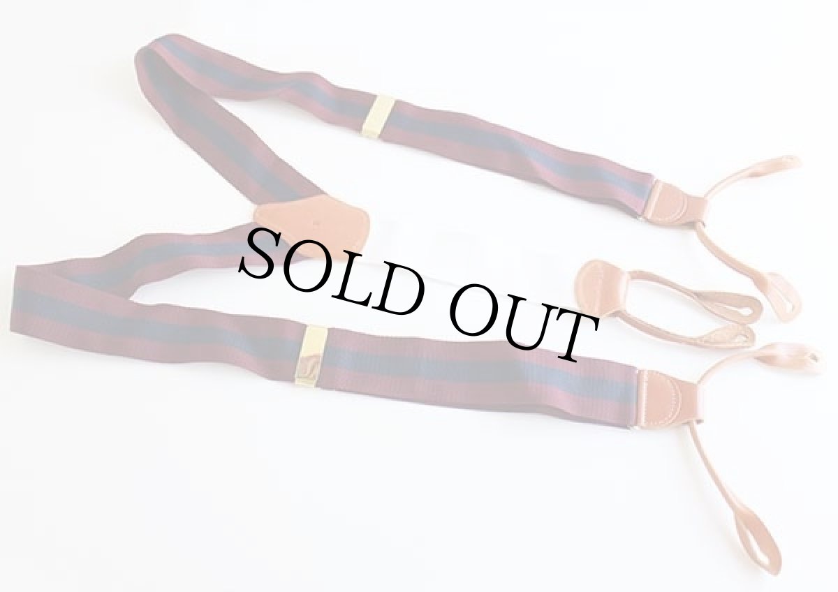 画像2: 英国製 Brooks Brothersブルックスブラザーズ ストライプ ボタンタブ式 サスペンダー R★06 (2)