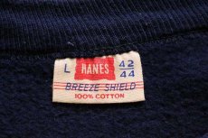 画像4: 60s HANES BREEZE SHIELD 無地 コットン 半袖スウェット ナス紺 L★ブランク (4)