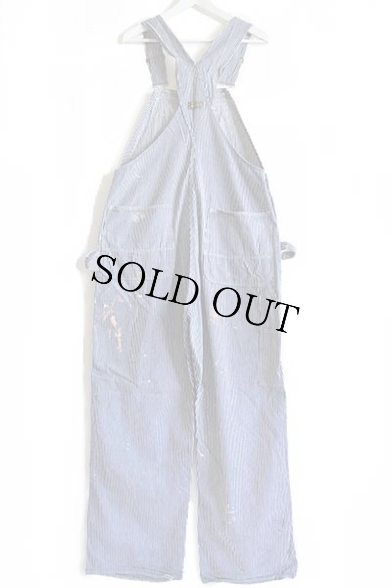 画像3: 50s UNKNOWN エプロン付き ヒッコリー ストライプ オーバーオール ペンキ飛び (3)