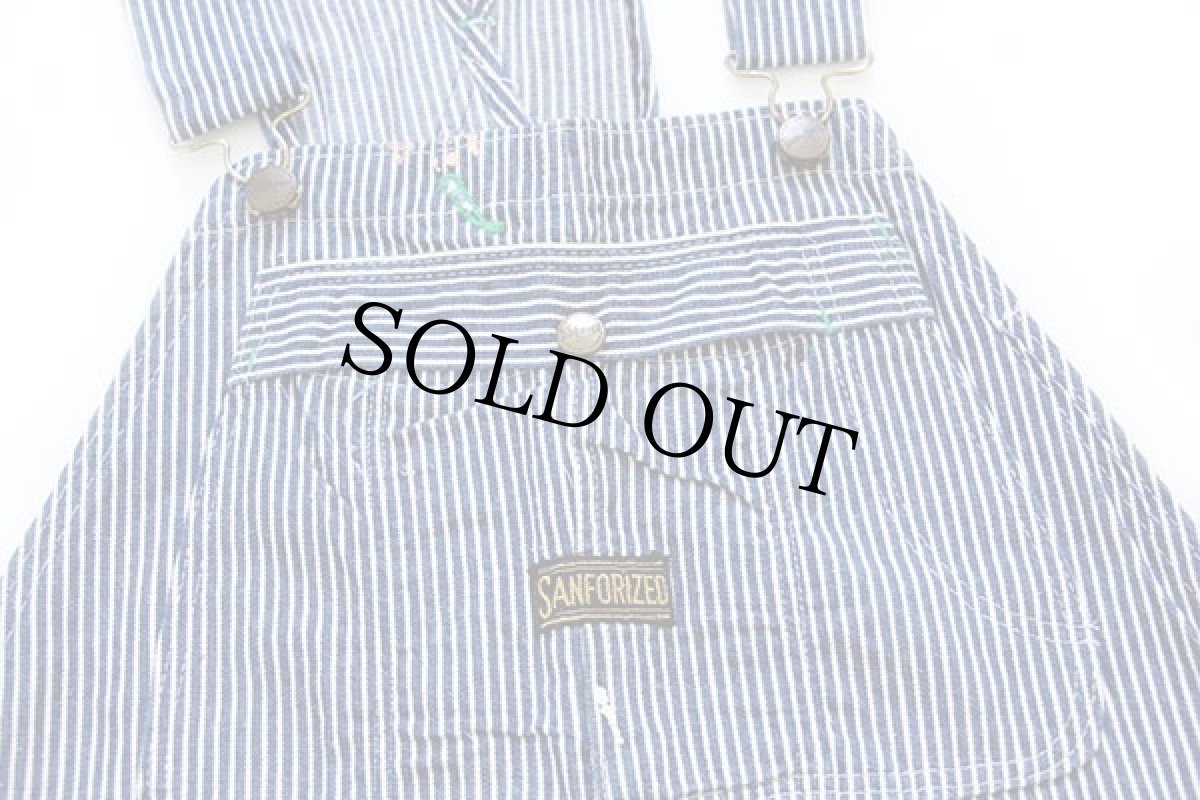 画像4: 50s UNKNOWN エプロン付き ヒッコリー ストライプ オーバーオール ペンキ飛び (4)