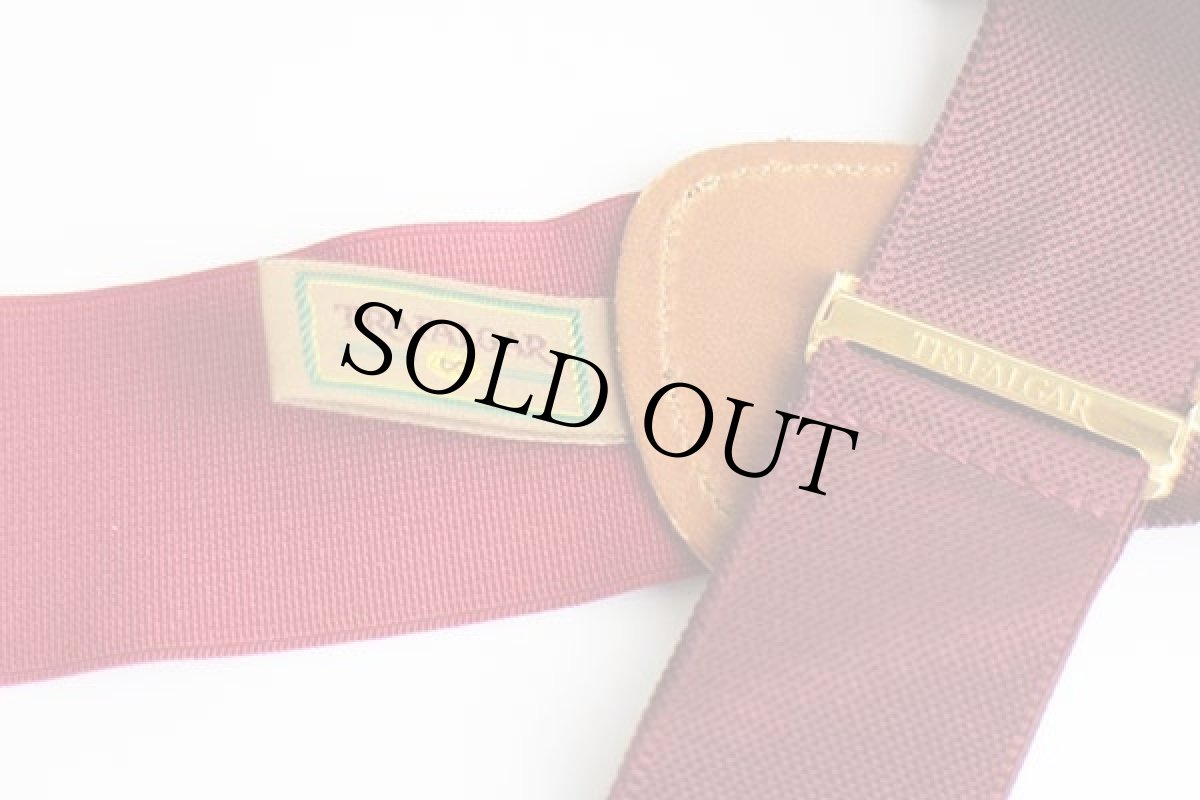 画像3: TRAFALGAR 無地 ボタンタブ式 サスペンダー バーガンディ★40 (3)