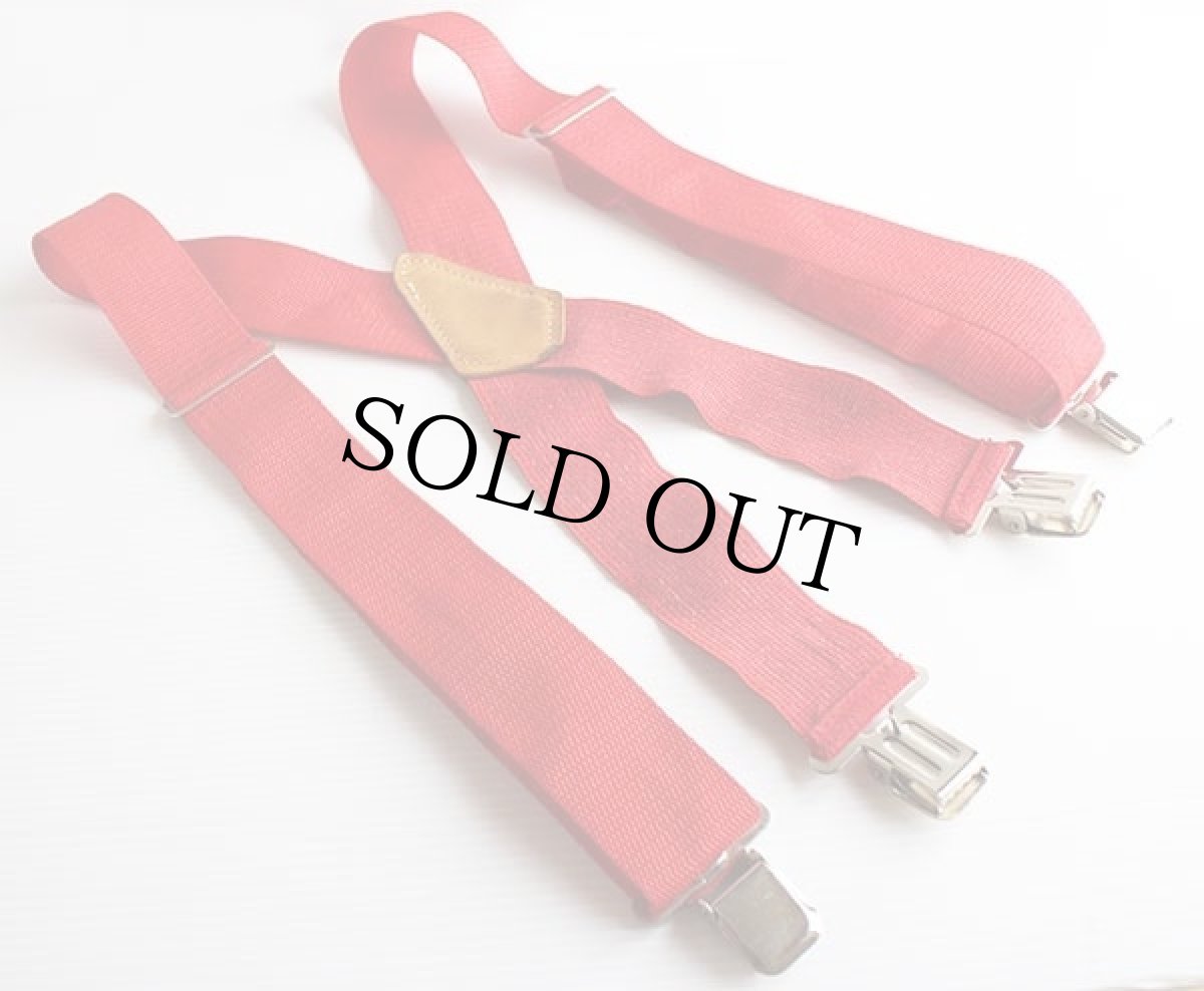 画像2: USA製 NICHOLAS NO.110 無地 クリップ式 サスペンダー 赤★72 (2)