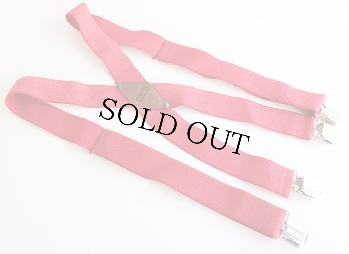 画像2: 80s Levi'sリーバイス 無地 クリップ式 サスペンダー 赤 (2)