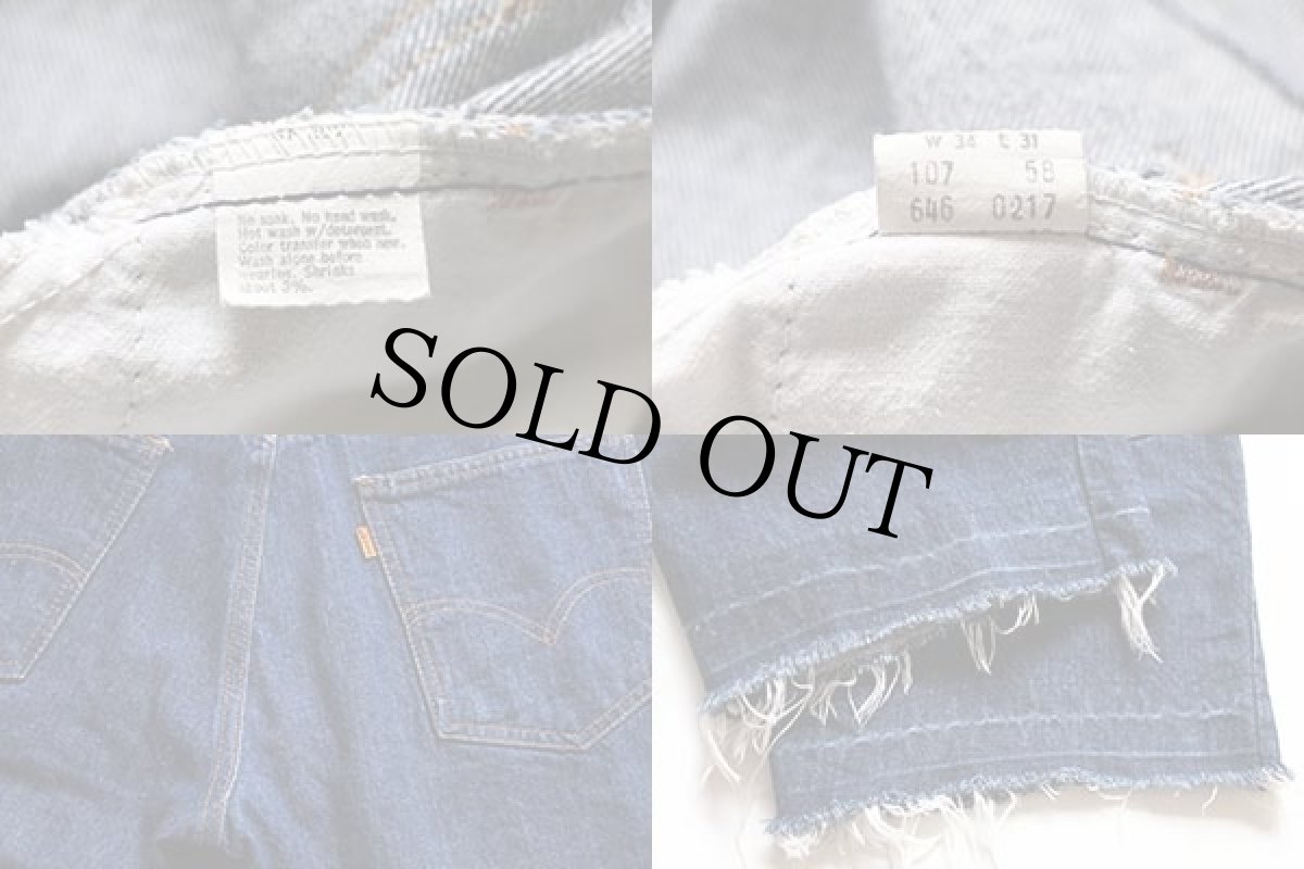 画像3: 70s USA製 Levi'sリーバイス 646 カットオフ デニム ショートパンツ w34★ショーツ (3)