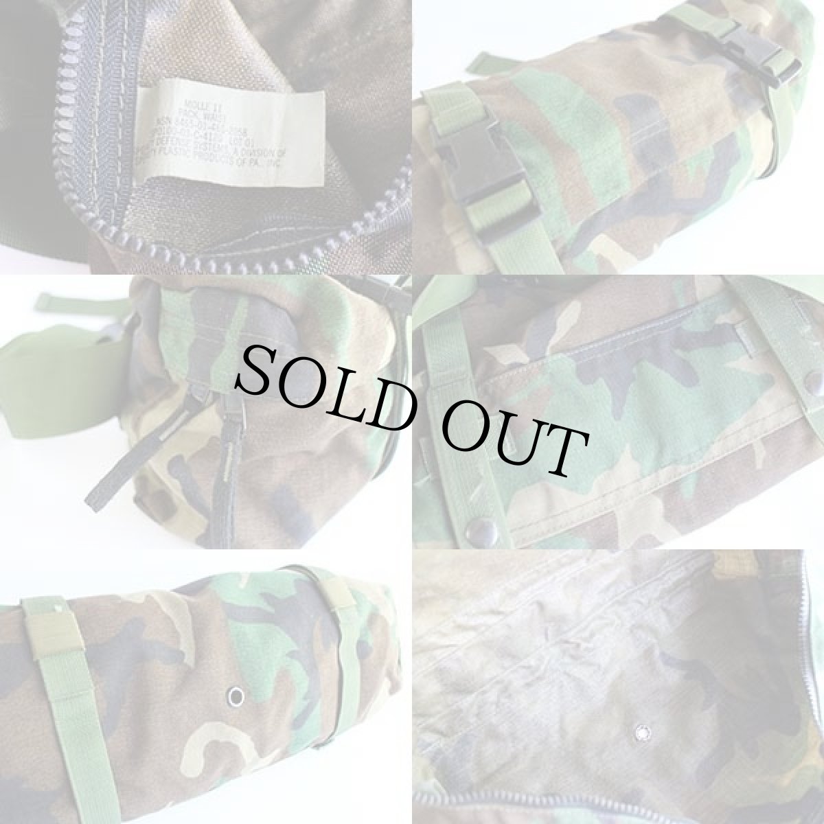 画像3: 00s 米軍 U.S.ARMY MOLLE 2 ウッドランドカモ ナイロン ウエストバッグ (3)