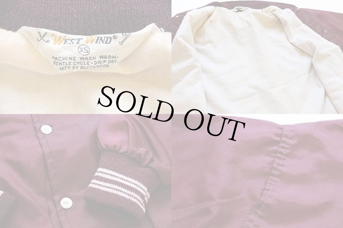 画像5: 70s WEST WIND ウイングフット ナイロンスタジャン バーガンディ XS (5)