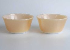 画像1: 60s USA製 Fire-Kingファイヤーキング COPPER-TINTカッパーティント カスタードカップ 6oz 2個セット★B (1)
