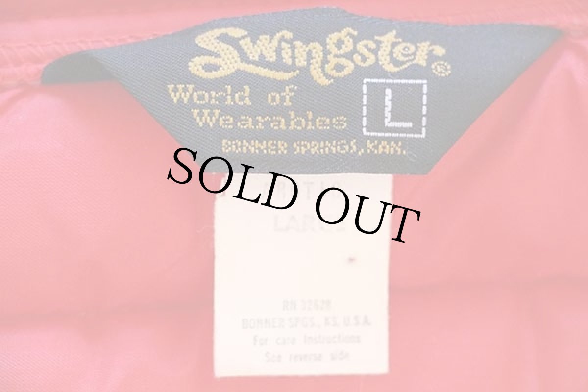 画像4: 70s Swingster BLANEY パッチ付き 中綿入り ナイロン レーシングジャケット 赤 L (4)