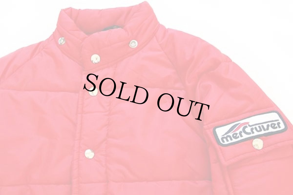 画像3: 70s Swingster mercruiser パッチ付き 中綿入り ナイロン レーシングジャケット 赤 XS (3)