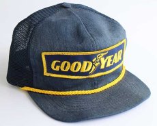 画像1: 80s USA製 Swingster GOODYEAR パッチ付き メッシュキャップ 紺 (1)