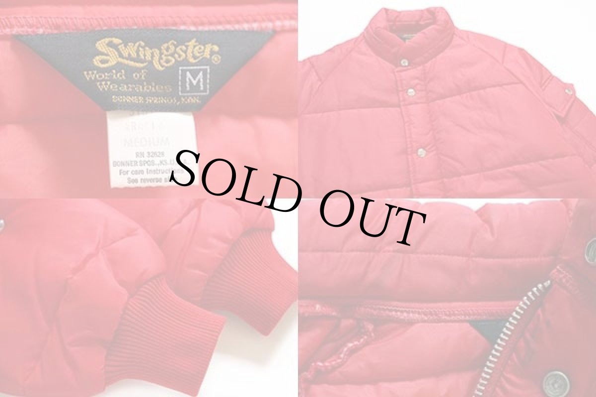 画像3: 70s Swingster 中綿入り ナイロン レーシングジャケット 赤 M (3)