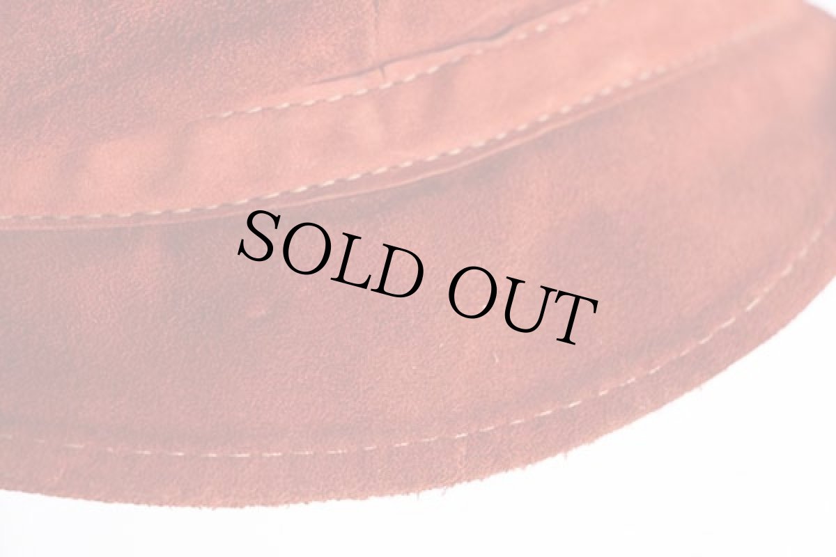 画像5: 70s UNKNOWN ビッグアップル スエードレザー キャスケット 赤茶 (5)