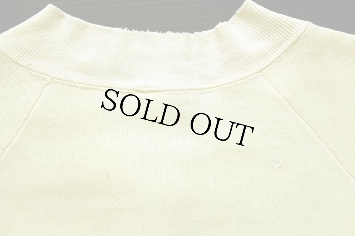 画像5: 60s USA製 SPORTSWEAR WISCONSIN DELLS 染み込みプリント セパポケ フルジップ スウェット 薄黄 L (5)