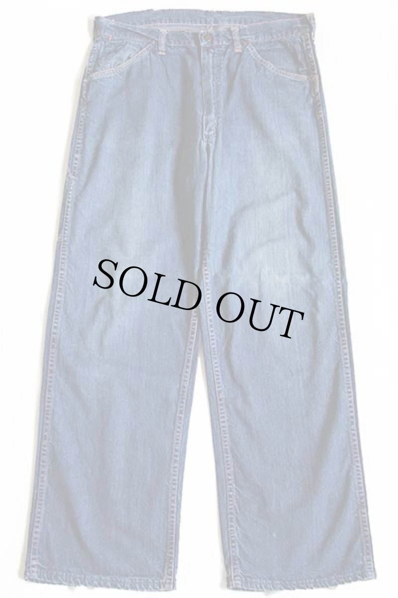 画像2: 60s UNKNOWN インディゴ デニム ペインターパンツ w33 (2)