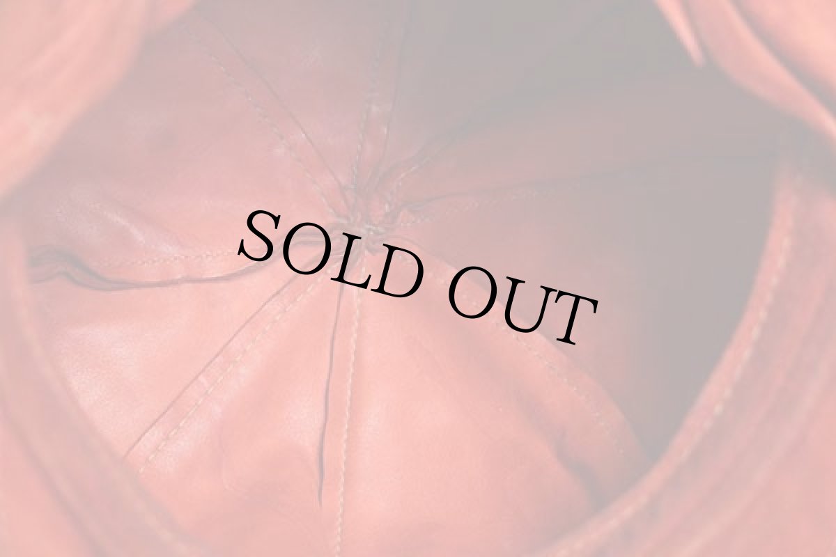 画像6: 70s UNKNOWN ビッグアップル スエードレザー キャスケット 赤茶 (6)