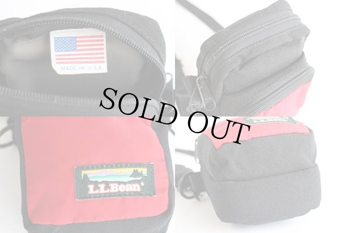 画像4: 90s USA製 L.L.Bean 2WAY ナイロン ショルダー ポーチ 黒×赤 (4)