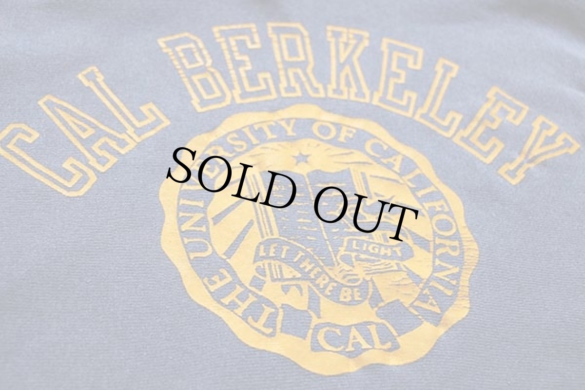 画像3: 90s USA製 MVP CAL BERKELEY ツートン リバースウィーブ スウェットパーカー 薄紺×ナス紺 フェード L (3)