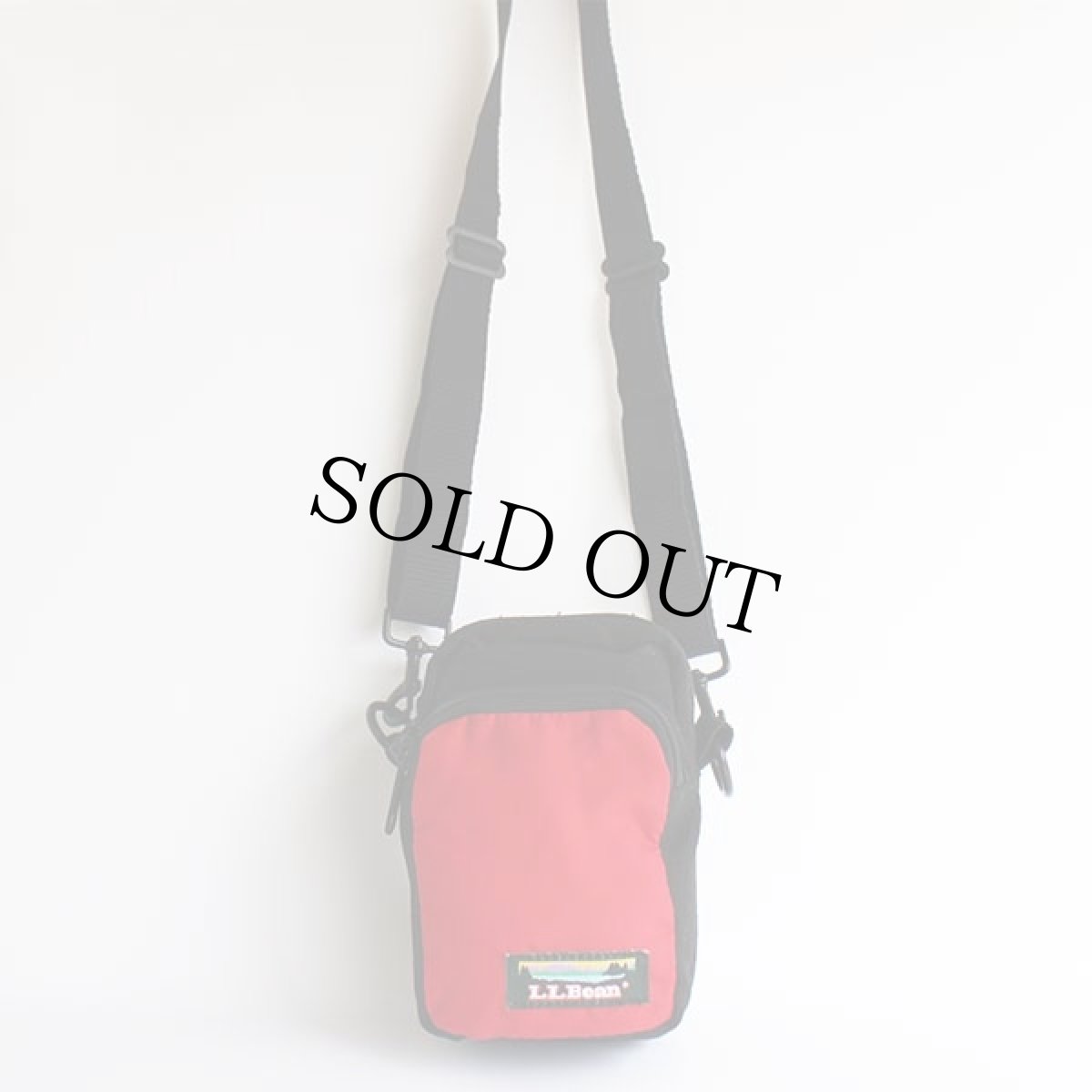 画像2: 90s USA製 L.L.Bean 2WAY ナイロン ショルダー ポーチ 黒×赤 (2)