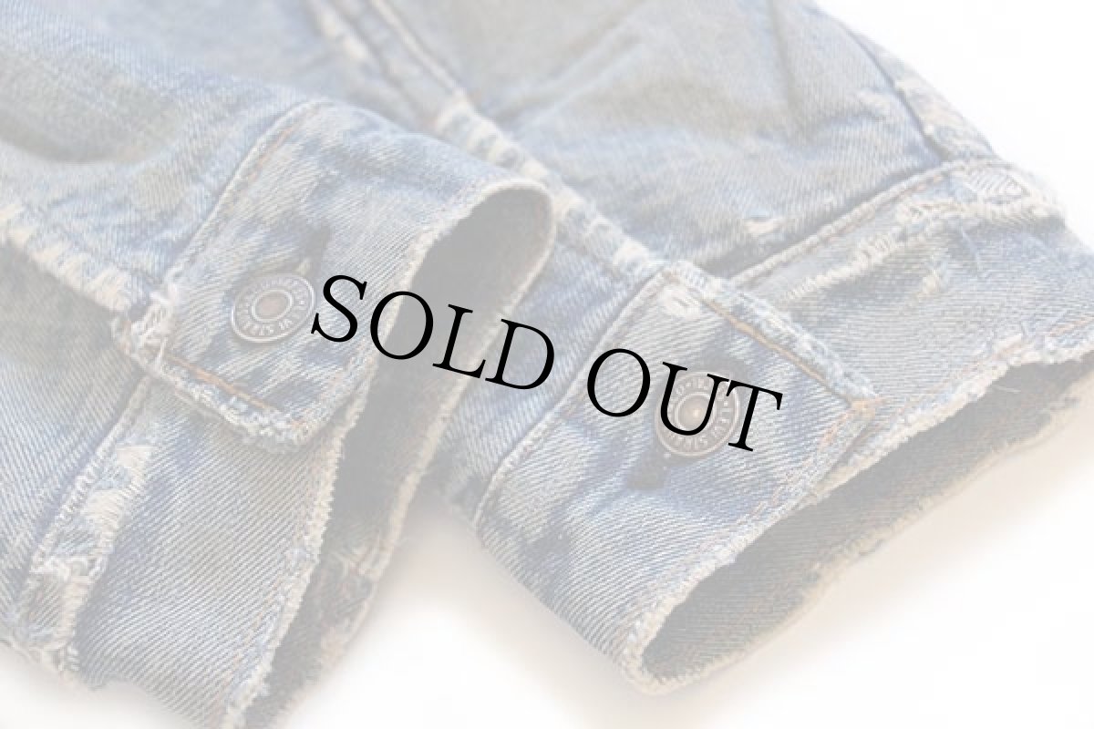 画像8: 70s USA製 Levi'sリーバイス 70505 ブランケットライナー デニムジャケット ボロ (8)