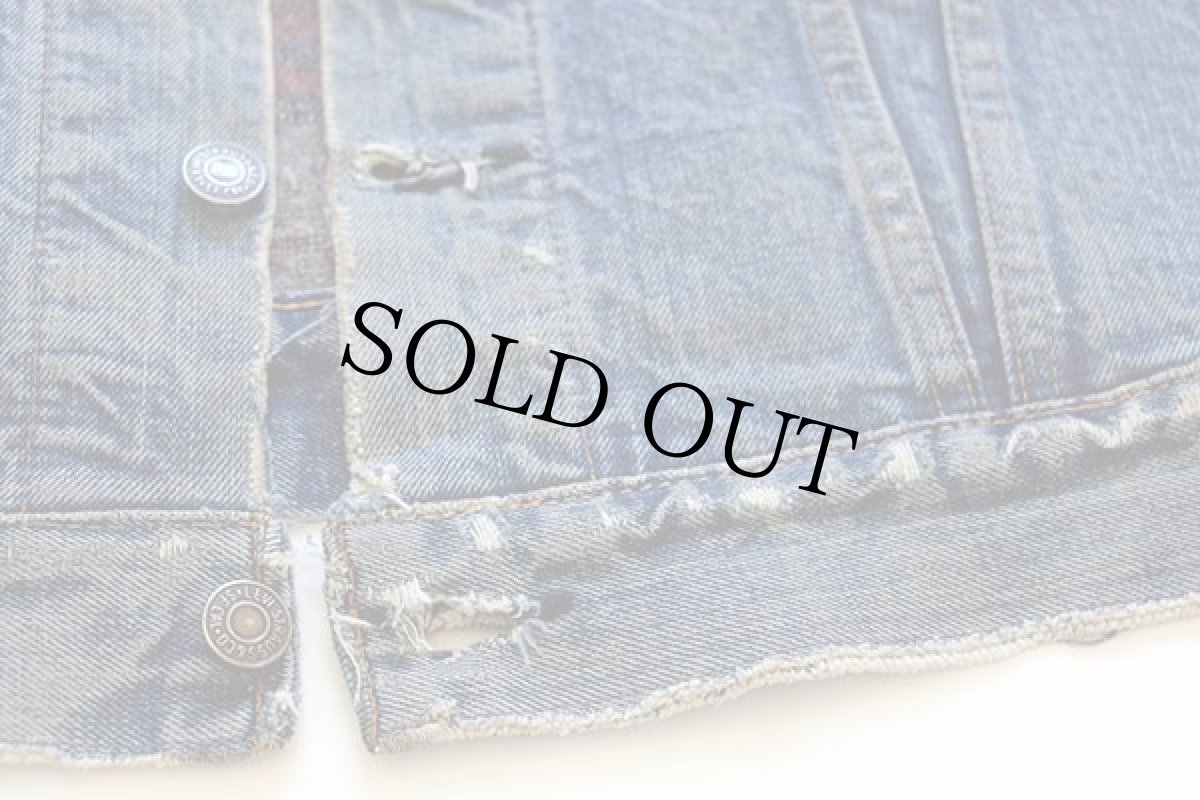 画像6: 70s USA製 Levi'sリーバイス 70505 ブランケットライナー デニムジャケット ボロ (6)