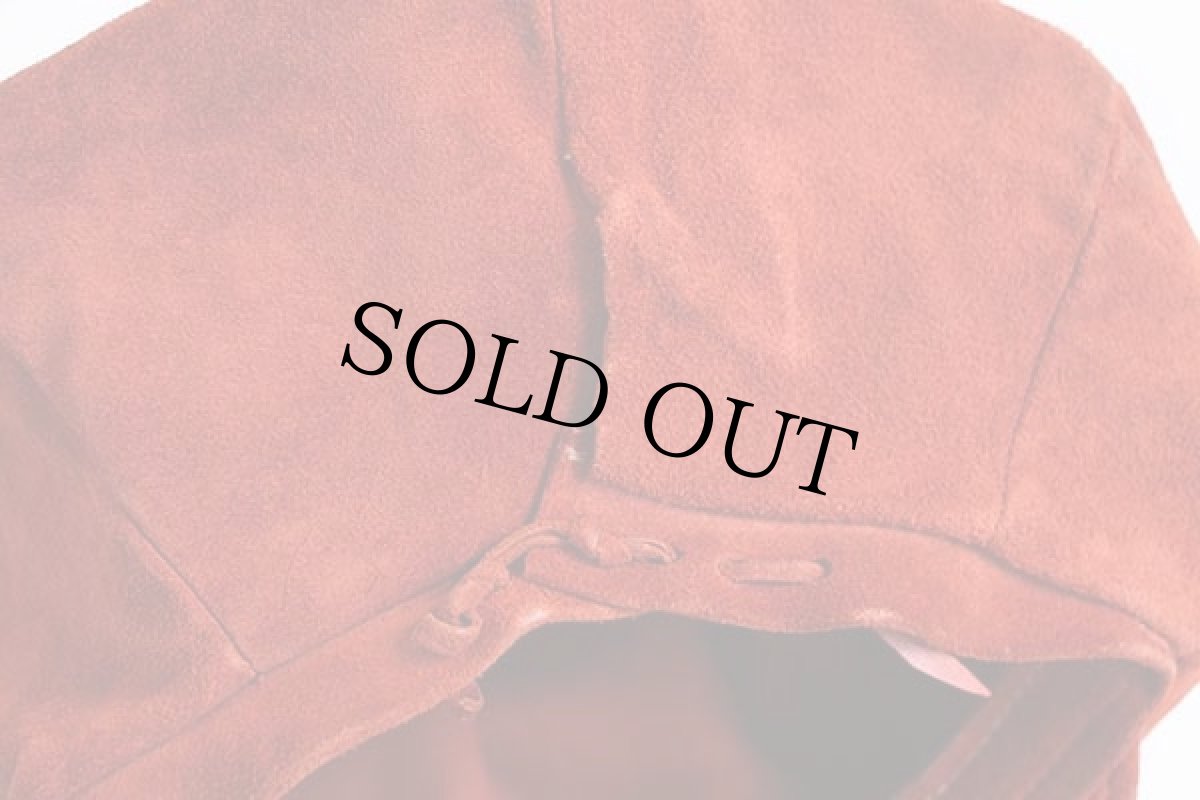 画像4: 70s UNKNOWN ビッグアップル スエードレザー キャスケット 赤茶 (4)