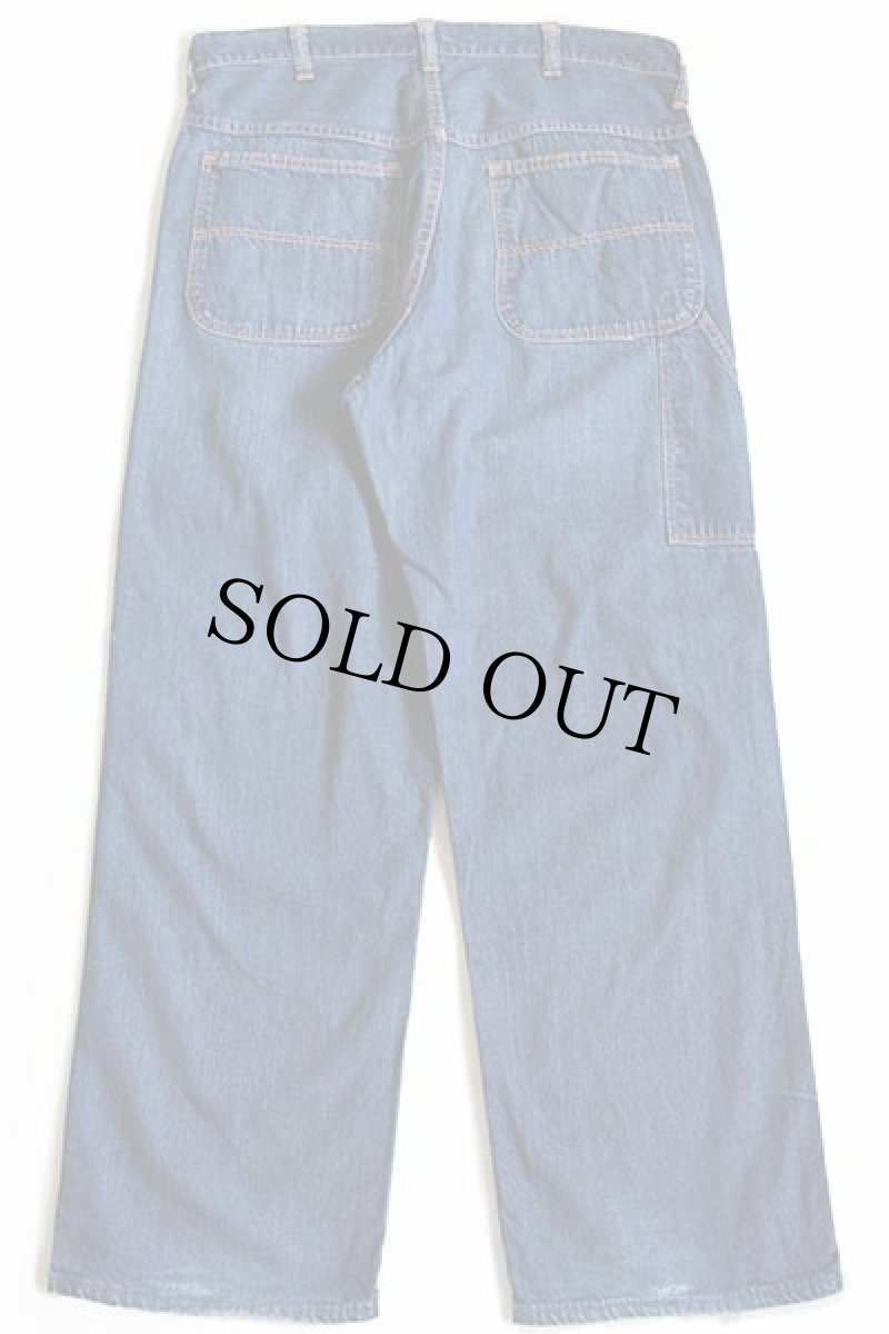 画像3: 60s UNKNOWN インディゴ デニム ペインターパンツ w33 (3)