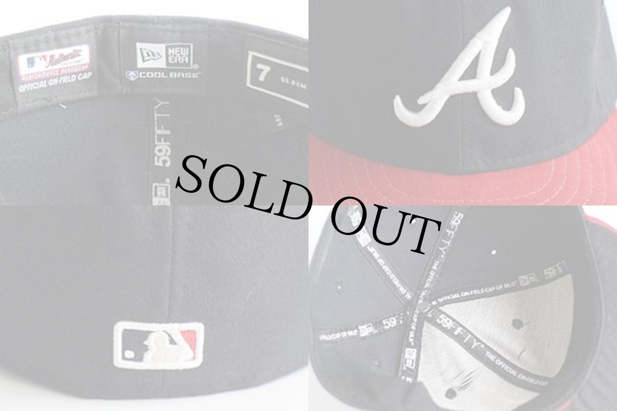 画像4: USA製 NEW ERA 59FIFTY MLB Atlanta Braves 刺繍 ツートン ベースボールキャップ 紺 7 (4)